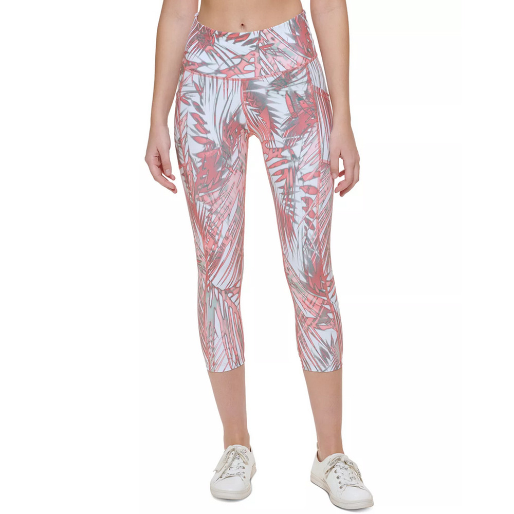 Calvin Klein Performance Printed High-Waist Cropped Tights Multi Size XS 0070